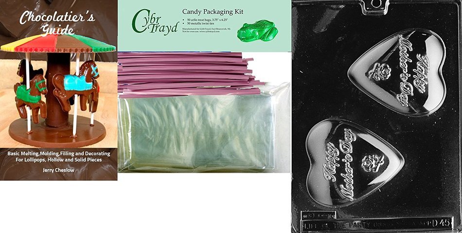 Cybrtrayd D045 Chocolate Candy Mold, Happy Mother's Day Heart Dads and Moms N4