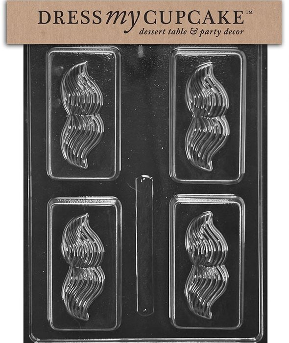 Dress My Cupcake DMCD113 Chocolate Candy Mold, Vintage Mustache Soap or Candy Bar