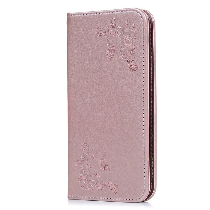 LG G5 Case,LG H868 Case - Wallet Folio Flip Magnetic Smart Closure Embossed Butterflies PU Leather Case with Stand... N17