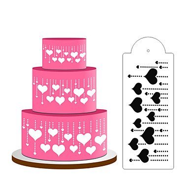 Y&XL&H Heart Decoration Cake Stencil,Cake Top Stencil Decoration,Cake Side Decorating Stencils,Fondant Mold Cake... N2
