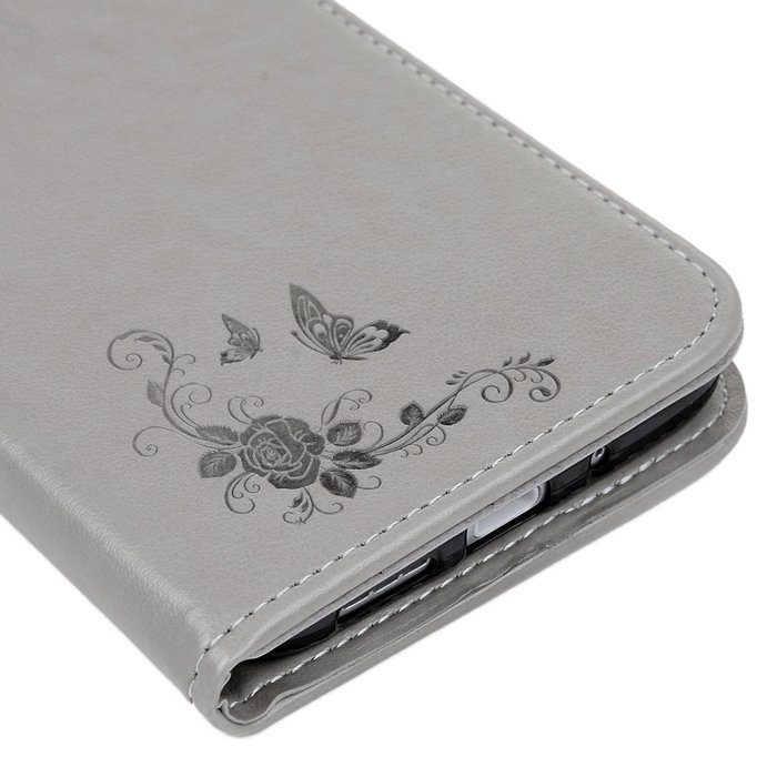 LG G5 Case,LG H868 Case - Wallet Folio Flip Magnetic Smart Closure Embossed Butterflies PU Leather Case with Stand... N21