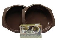 Agora Silicone 9 Inch Deep Round Cake Pan Color Brown 2pcs + Free Tupperware Green Tea 1 Box N2
