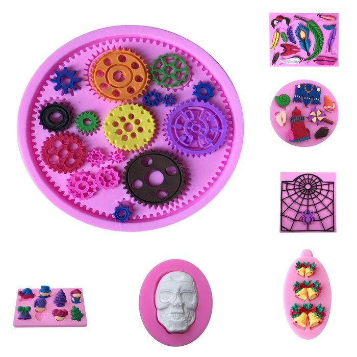 Silicone Mold Fondant Halloween Skull Head Cake Decorating Tools Silicone Sugarcraft Soap Cake Mold N8