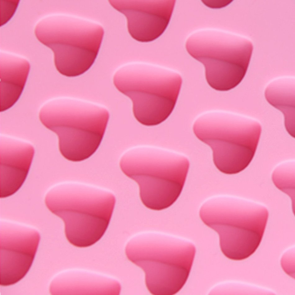 Spove Silicone Mini Heart Shape Ice Cube Candy Ice Cube / Chocolate Mold Pink Pack of 2 N2