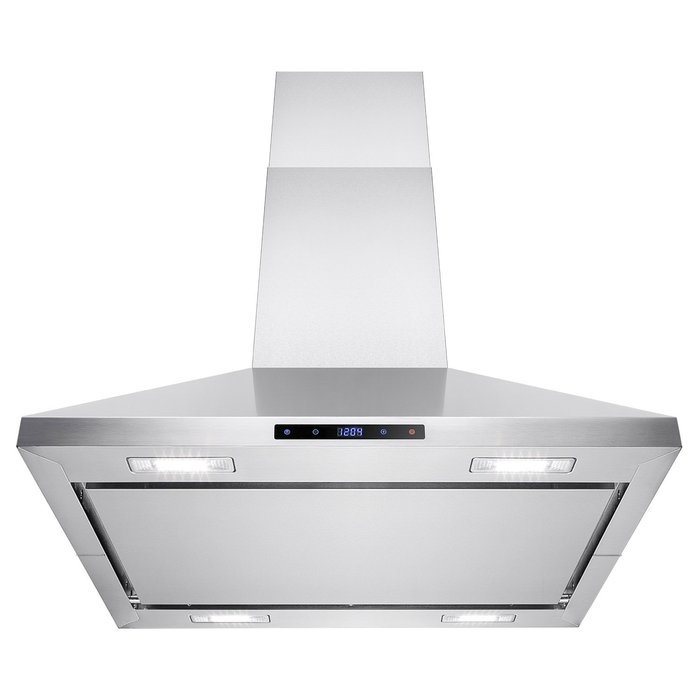 AKDY&reg; 30" Modern Island Mount Stainless Steel High Quality LED Display Touch Control Kitchen Cooking Fan Range...