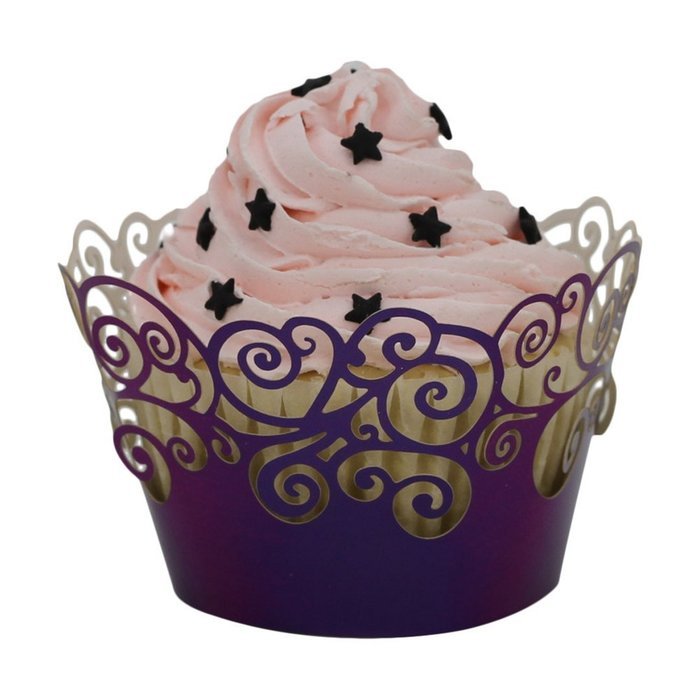 DDLBiz Christmas Lace Laser Cut Cupcake Wrapper Liner Baking Cup Muffin 50pc (Yellow) N3