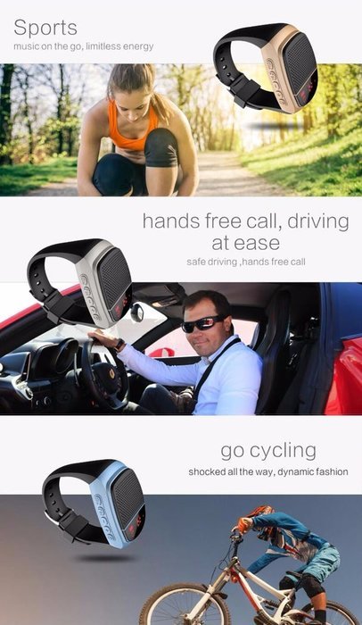Portable speaker,Ubit Multifunctional Bluetooth Speaker Watch with LED display Portable Sports Watches Radio+Alarm... N3