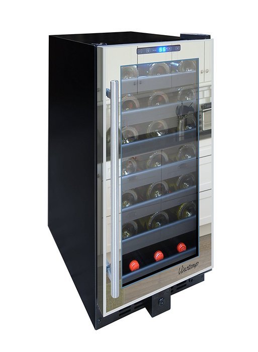 Vinotemp VT32TSFESM 33Bottle Mirrored Touch Screen Wine Cooler, Black N4 free image download