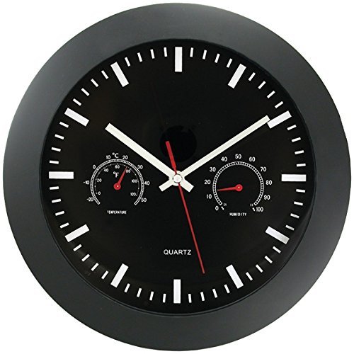 New TIMEKEEPER 6990 12" Temperature & Humidity Wall Clock