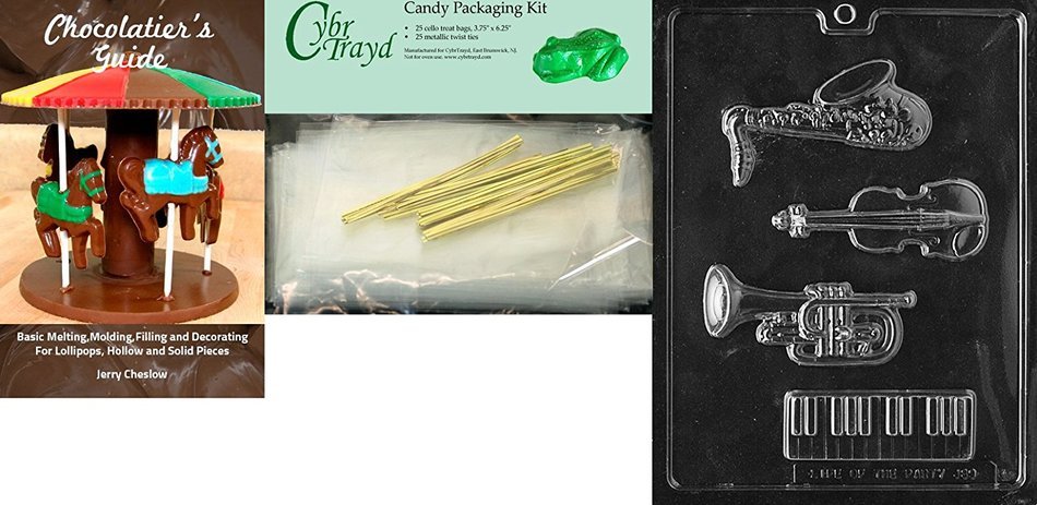 Cybrtrayd J089 Music Kit Chocolate Candy Mold with Exclusive Cybrtrayd Copyrighted Chocolate Molding Instructions N3