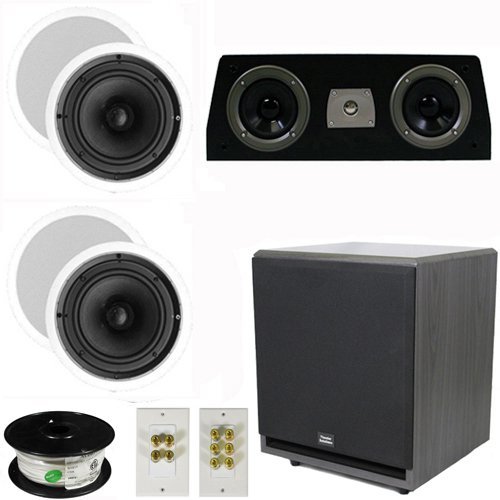 Theater Solutions 5.1 Home Theater 6.5" Speaker Set with Center, 12" Powered Sub and More TS65CC51SET7