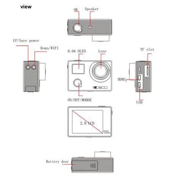 SF88 Sports Camera Novatek 96660 WiFi Action cameras,gyroscope image stabilization,dual-screen 4K camera deportiva... N3