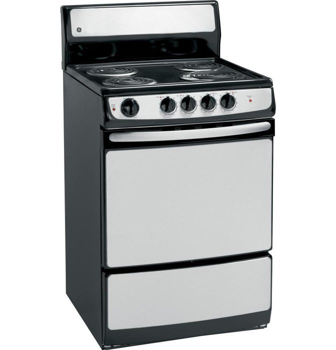 QuickClean 24" Electric Range with 4 Coil Elements 3 cu. ft. Manual Clean Traditional Oven and Chrome Drip N4