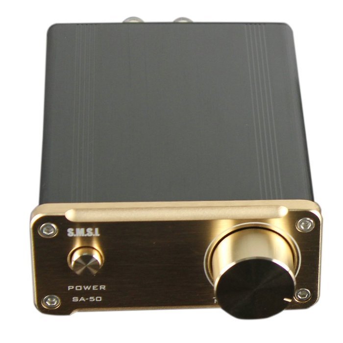 SMSL SA-50 2x50W D-AMP TDA7492 Hi-Fi Stereo Amplifier + Power Adapter - Gold N7