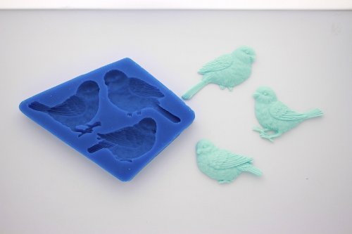 3 BIRDS SILICONE MOLD FOR FONDANT, GUM PASTE, CHOCOLATE, HARD CANDY, FIMO, CLAY, SOAPS