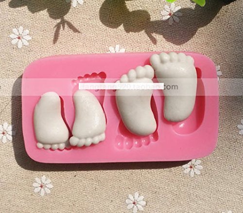 Anyana Silicone Embossing Mold Baby Feet Fondant and Gum Paste Mould Sugarpaste Mold Wedding Cake Decoration Tool N2