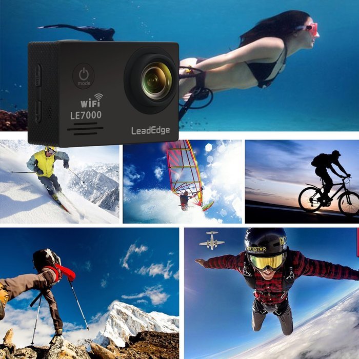LeadEdge LE7000 Action Camera FHD 1080P 2.0 Inch Sport Waterproof With 1 Extra Battery And 1 Dual Battery Charger... N3