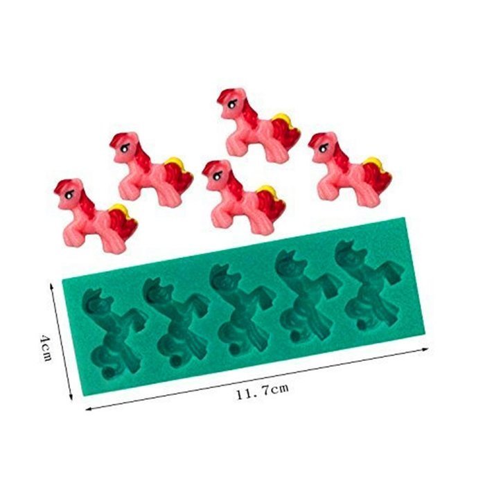 Yunko Set of 3 My Little Pony Mini Silicone Cake Decoration Mold Candy Fondant Chocolate Gum Paste Accessory Mould... N2
