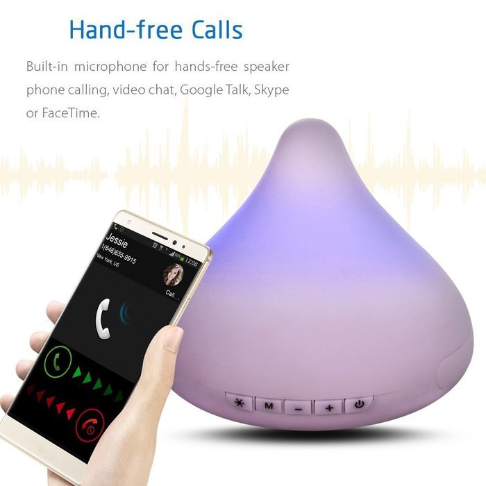 Kivors Portable Calabash Bluetooth Wireless Speaker with 5 Colors LED Lights, Compatible with iPhone, iPad, Samsung... N6