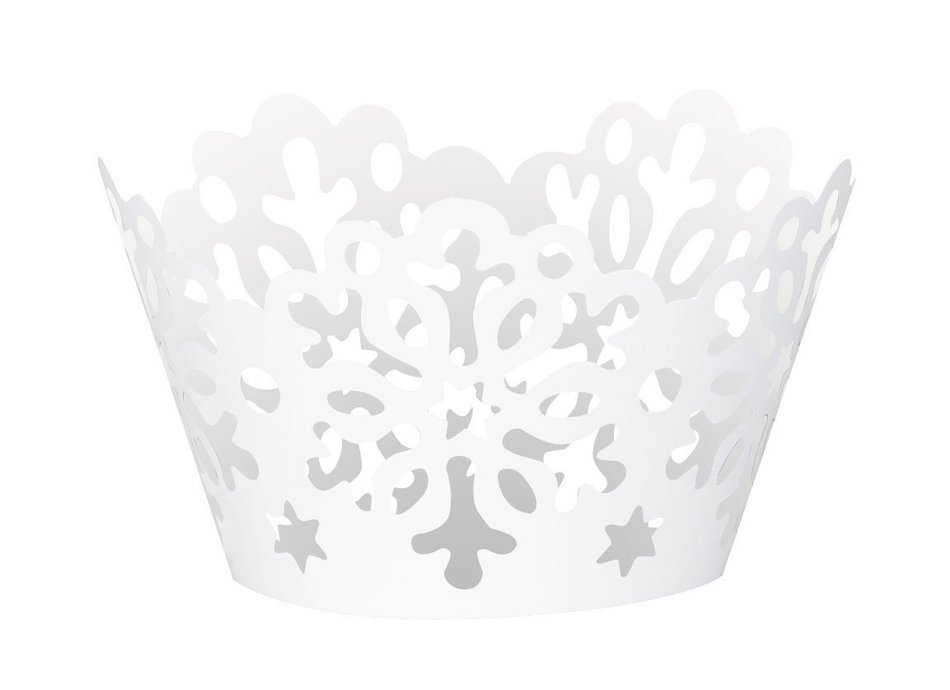Die Cut Snowflake Holiday Cupcake Wrappers, 12ct N2