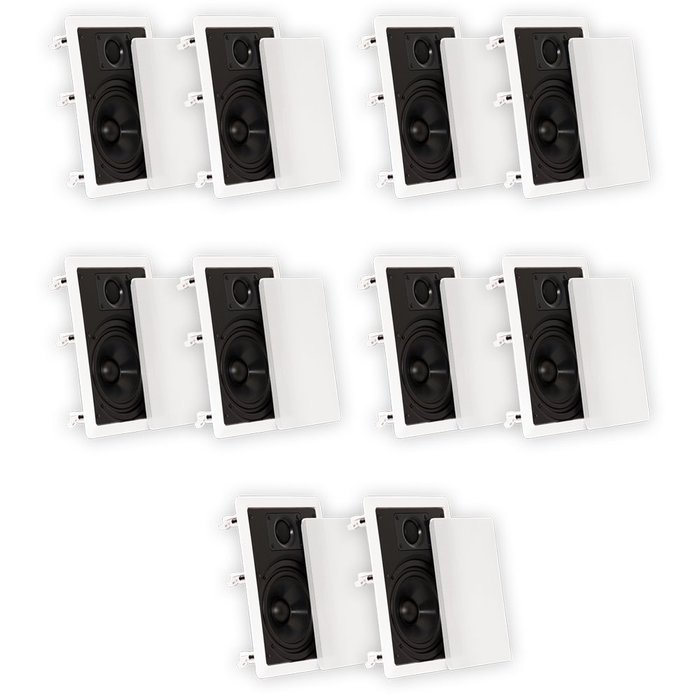 Theater Solutions CS6W In Wall 6.5" Speakers Surround Sound Home Theater 5 Pair Pack 5CS6W