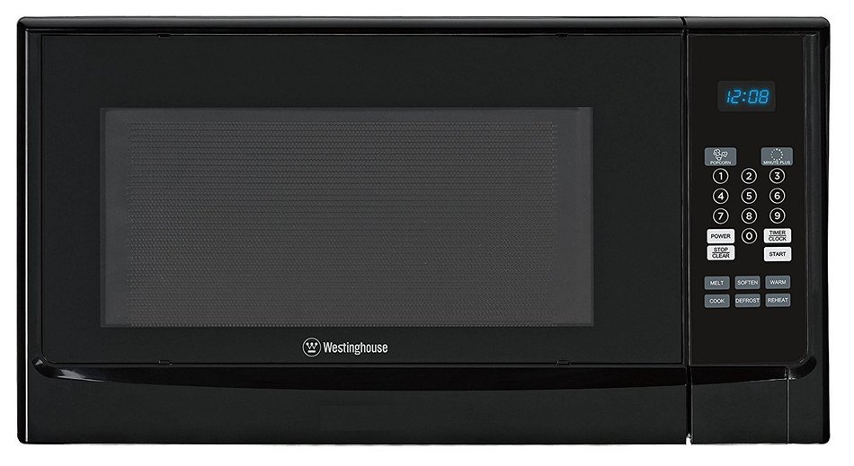 Westinghouse WCM16100B 1000 Watt Counter Top Microwave Oven, 1.6 Cubic Feet, Black Cabinet N9