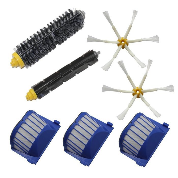 SHP-ZONE Aero Vac Filter & Bristle Brush & Flexible Beater Brush & 6-Armed Side Brush Pack Kit for iRobot Roomba...