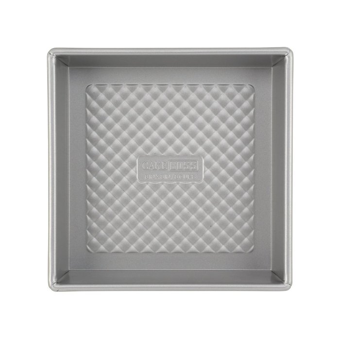 Commercial-Quality Aluminized Steel 3 Square Cake Pans, 6 Inch, 8 Inch, 10-Inch, Nonstick, Silver N2