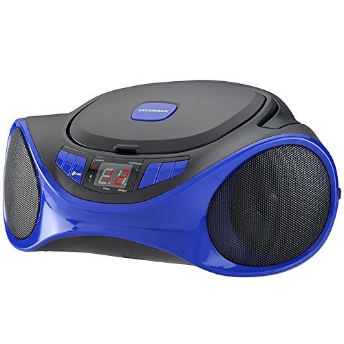 Sylvania Portable Bluetooth Cd Player AM/FM Radio Tuner Mega Bass Reflex Stereo Sound System Plus Cube Cable 6ft... N2