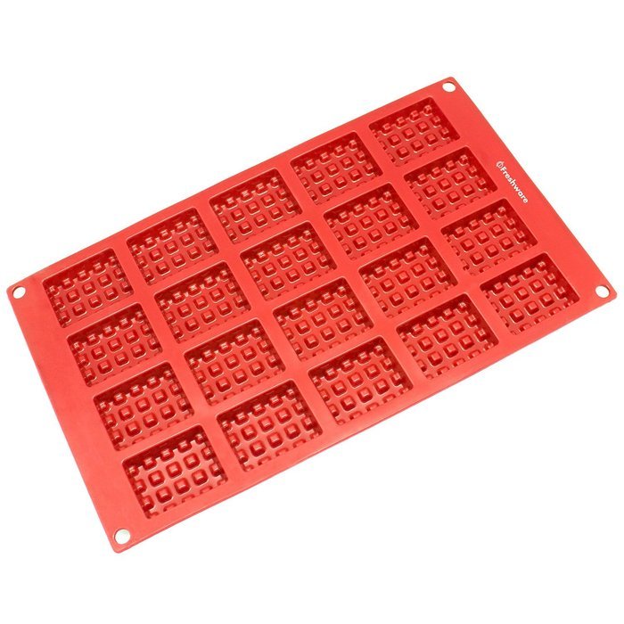 Freshware SM-137RD 18-Cavity Silicone Mini Round Waffle, Cookie, Chocolate, Candy and Gummy Mold N3