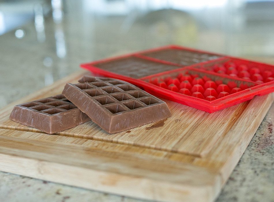Internet's Best Silicone Mini Ice Cube Tray | Waffle Ice Mold | Candy Cake Chocolate Mold | Red N4