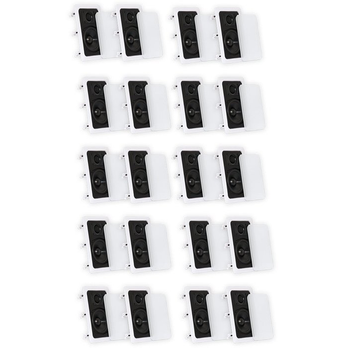 Theater Solutions CS5W In Wall Speakers Surround Sound Home Theater 10 Pair Pack 10CS5W