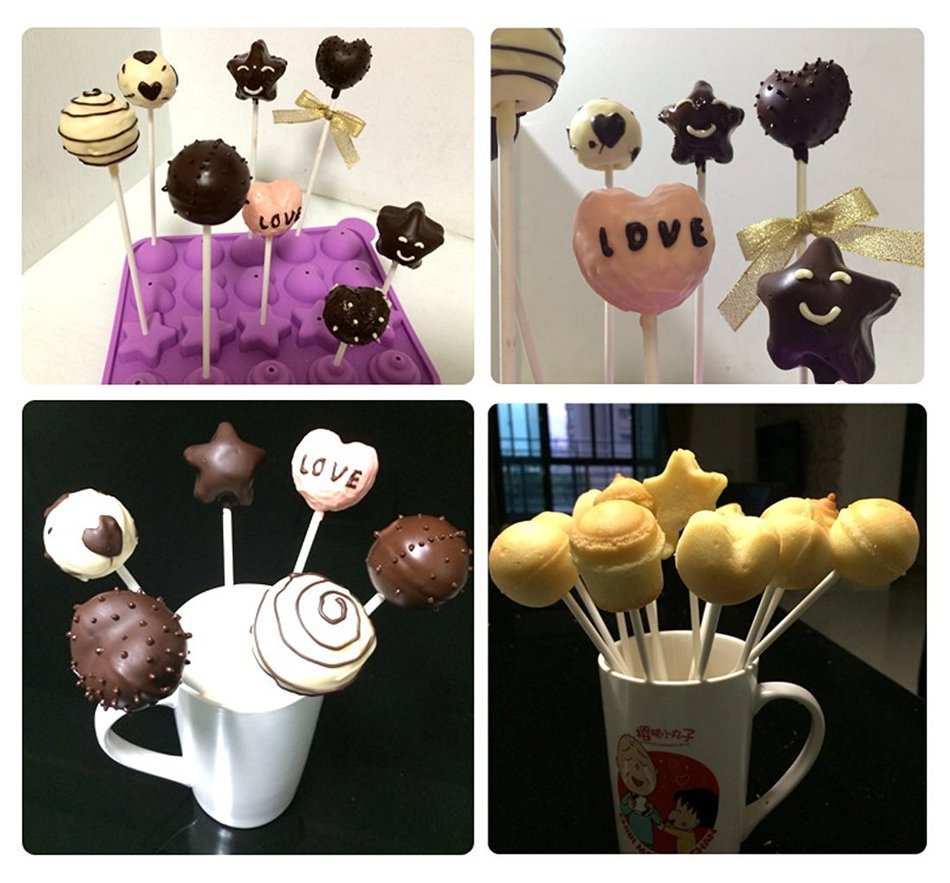Blisstime&reg; Assorted Shapes Silicone Cake Lollipop Mold N4