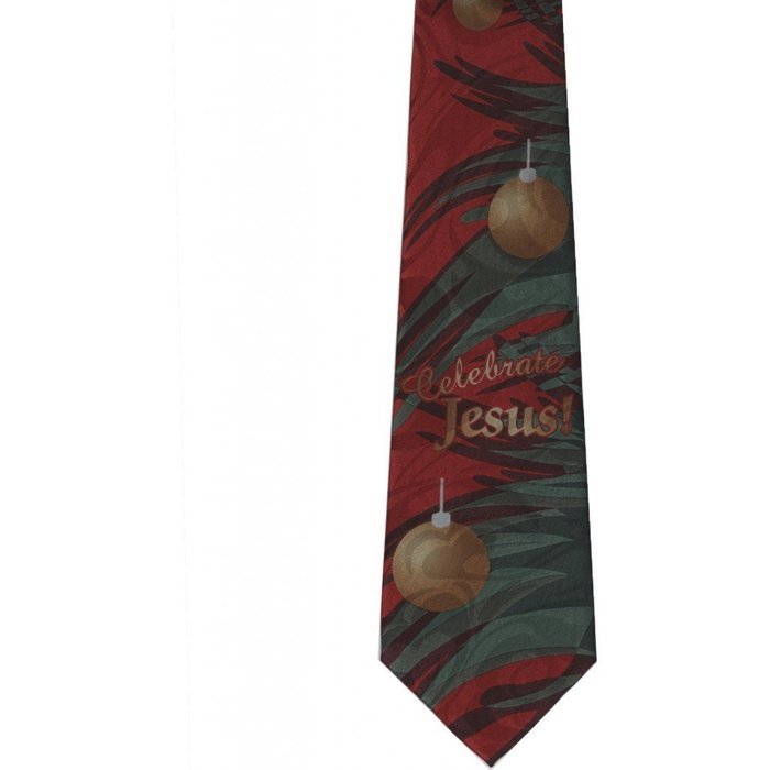 Gospitality Men's Celebrate Jesus Christmas Neck Tie Red