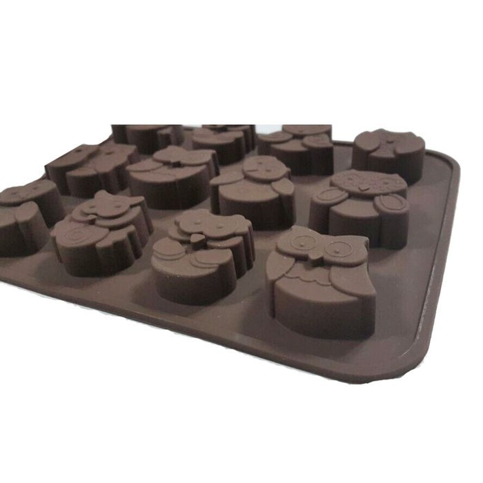 Yunko Silicone Bakeware Mold Owl Sharp Pudding Mold Ice Cube Candy Chocolate Mold,12 Holes N3