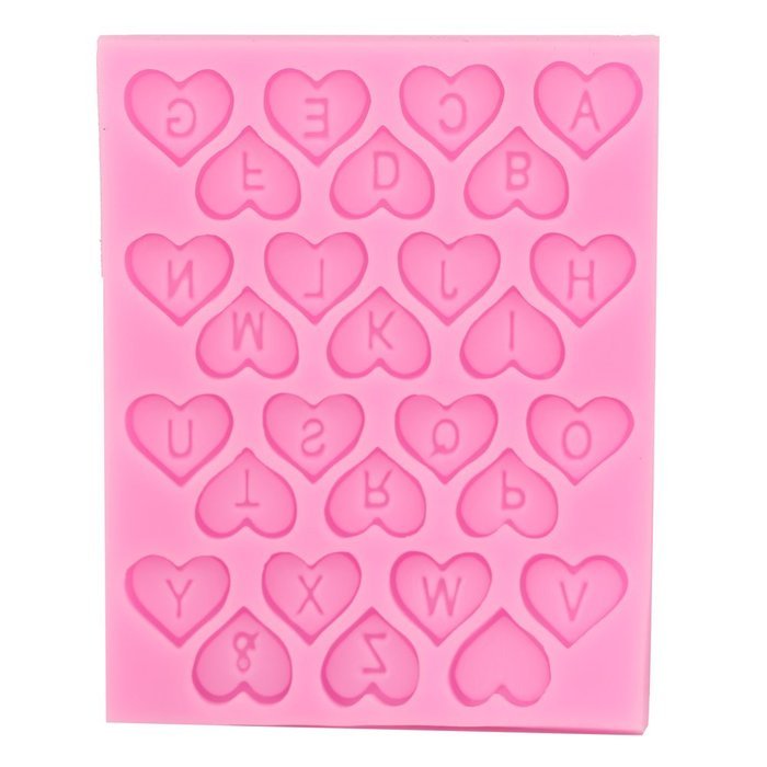 Julyshop Heart Alphabet Letter Mold Silicone Decorating Chocolat Fondant Cake Mould Tool N3