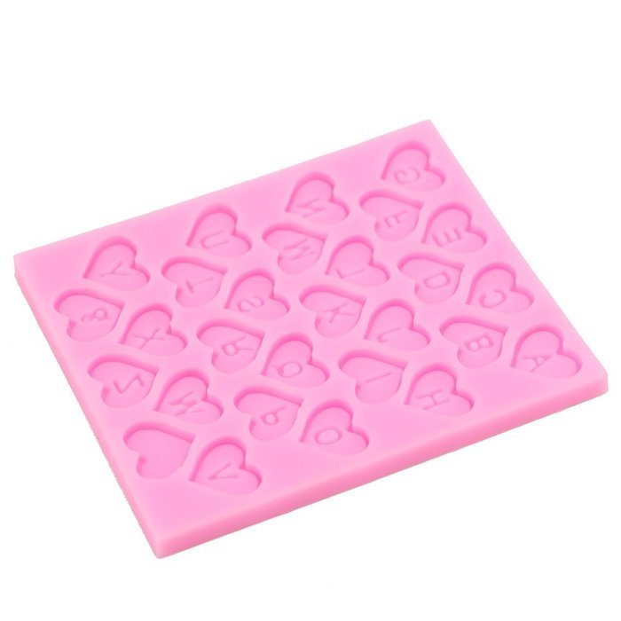 Julyshop Heart Alphabet Letter Mold Silicone Decorating Chocolat Fondant Cake Mould Tool N4