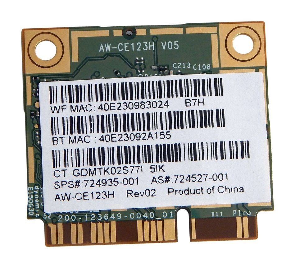 HP AW-CE123H BCM94352HMB WLAN80211 BT4 724935-001