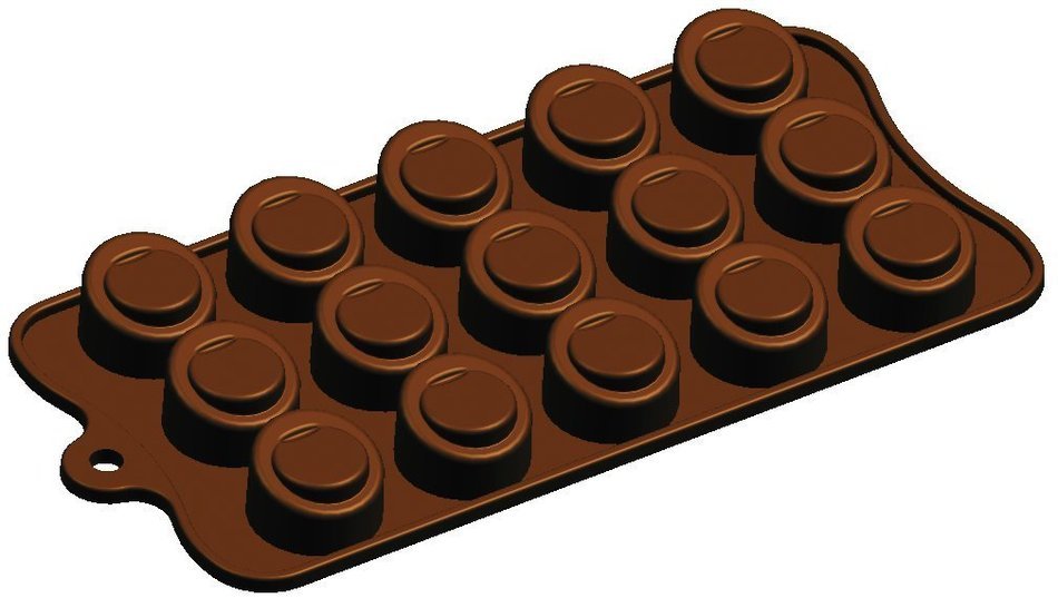Fat Daddio's Sloped Cylinder Silicone Chocolate Mold, 15-Piece Per Mold