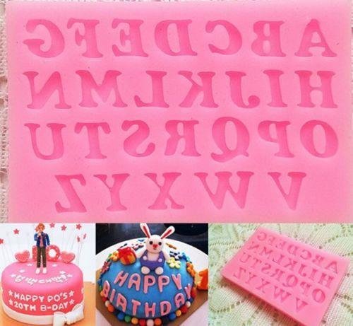 Baking Mould Silicone Letters Alphabet Trays Chocolate Mold 3d Cake Fondant Decorating Tool Wedding Cake Sugarpaste... N4
