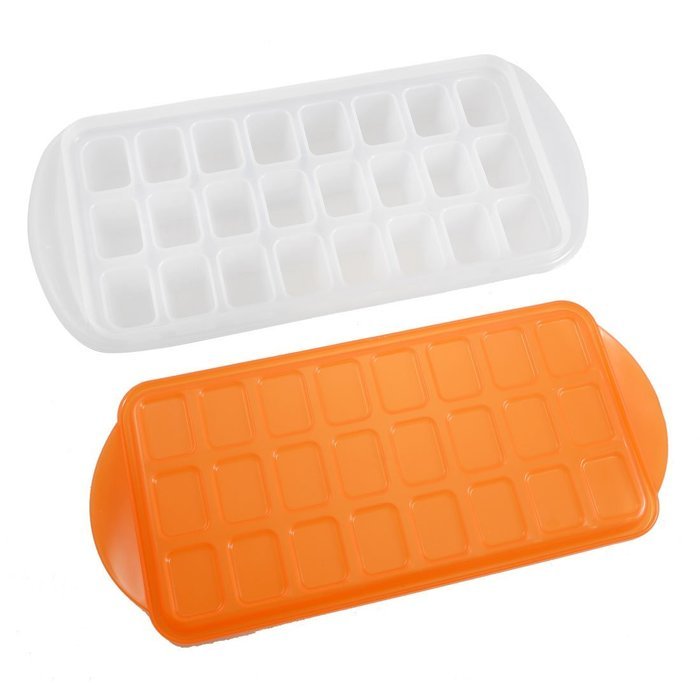 Plastic Chocolate Maker Ice Cube Mold Mould 24 Slots Orange Red White