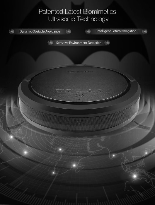 BlitzWolf BW-XRC600 Ultrasonic Smart Robot Vacuum Cleaner with 1200pa 3350mAH UV APP Wifi Control N2