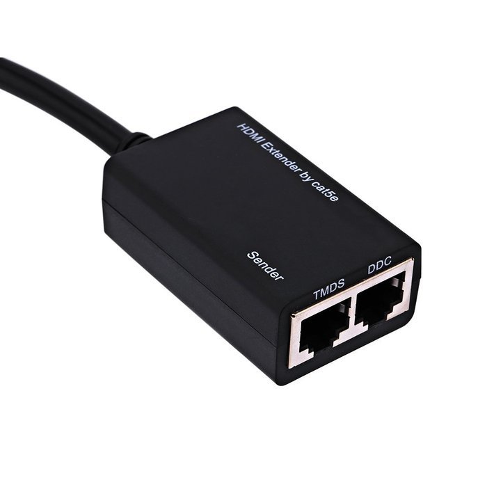 HDMI Extender Over RJ45 CAT5e CAT6 Cable UTP LAN Ethernet Balun Extender Repeater Cable-1080P 3D-30m N4