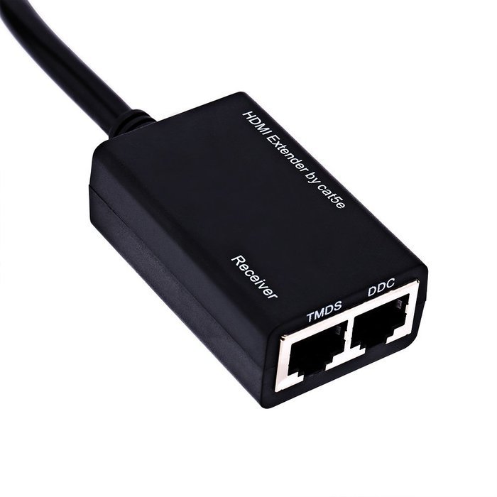 HDMI Extender Over RJ45 CAT5e CAT6 Cable UTP LAN Ethernet Balun Extender Repeater Cable-1080P 3D-30m N5