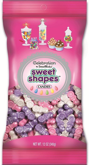 Sweetworks Celebrations Candy Sweet Shapes Bag, 12 oz, Shimmer White Doves N2