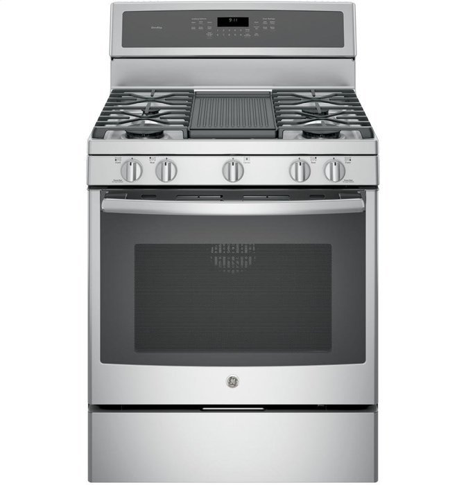 GE Profile PGB911ZEJSS 30" Freestanding Gas Range with with 5.6 cu. ft. Capacity, 5 Burners in Stainless Steel