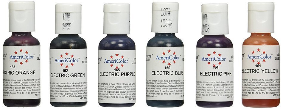 6 - .75oz Soft Gel Paste Electric Colors Cake Decorating Food Color N2