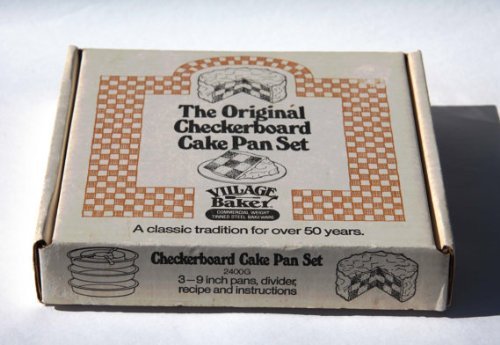 Vintage 1960's Village Baker The Original Checkerboard Cake Pan Set