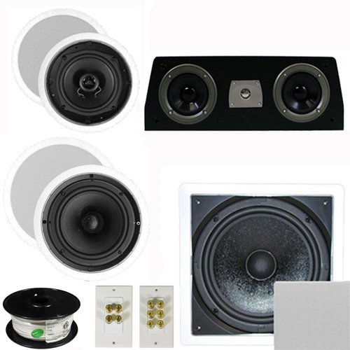 Theater Solutions 5.1 Home Theater 4 Speaker Set with Center, 10" Passive Sub More TS5C6CC51SET10