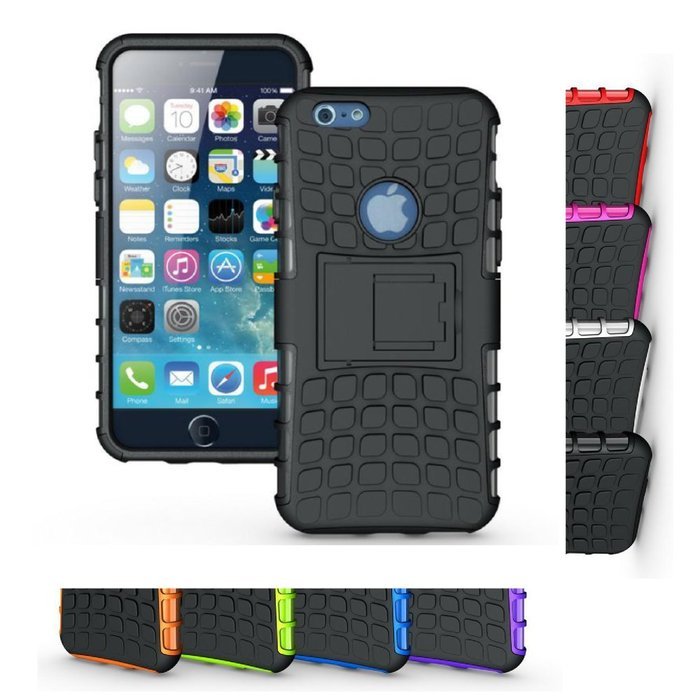 iPhone 6s Case, HLCT Rugged Shock Proof Dual-Layer Case with Built-In Kickstand for iPhone 6s / 6 4.7 Inch (White... N15